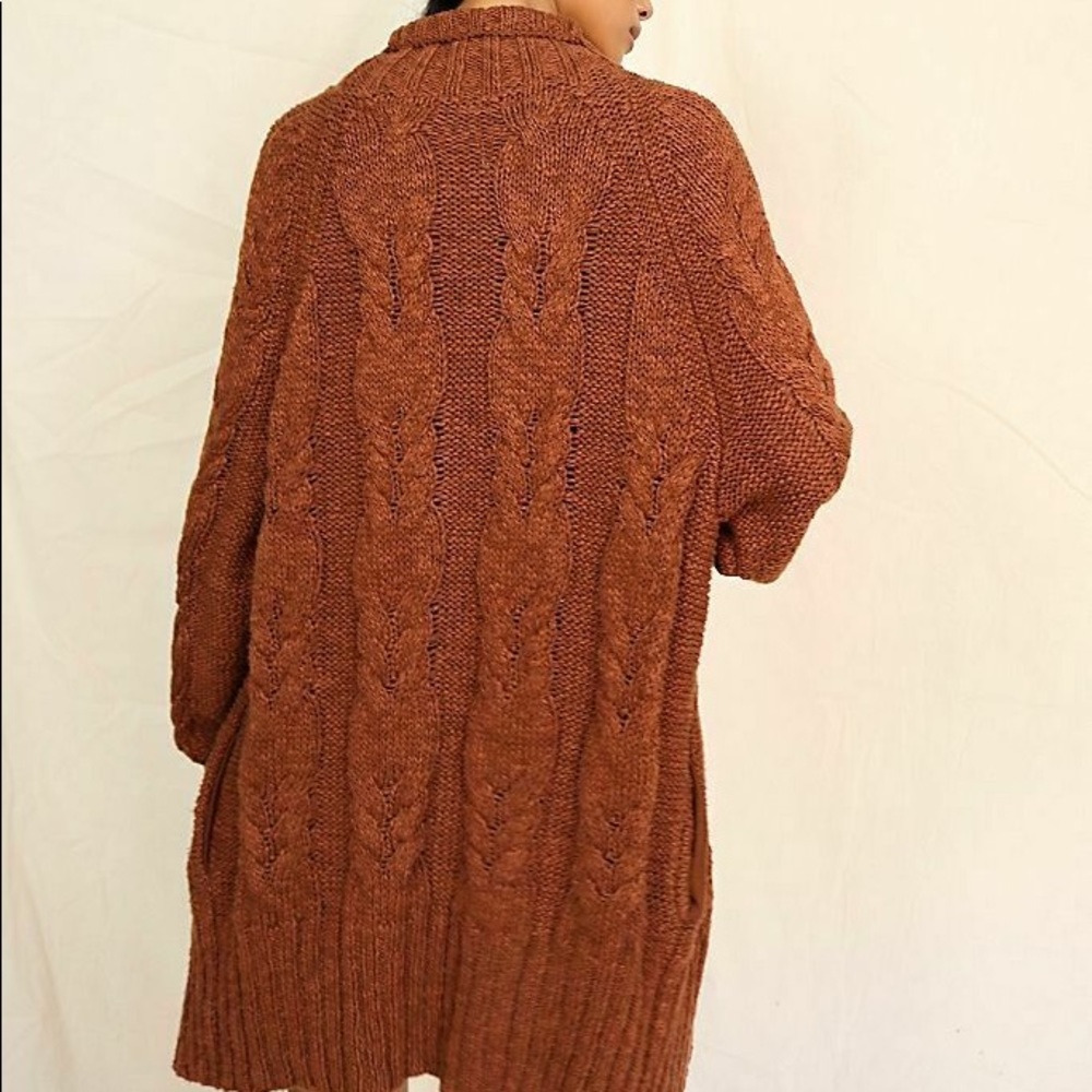 NWOT Free People Espresso Cardigan Sweater Z68-1 - Picture 4 of 4